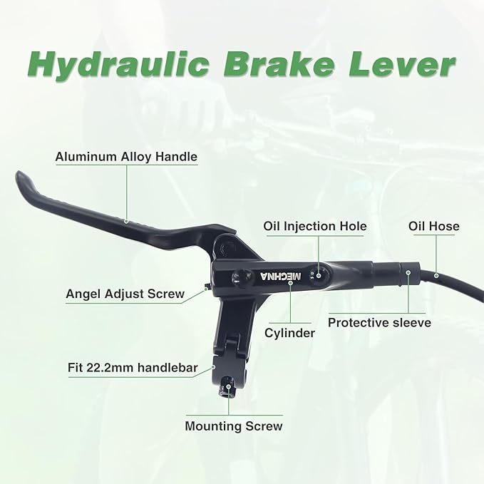 WEEROCK Hydraulic Brake Set Bike Disc Brakes Kit with Left Front 800mm Right Rear 1550 mm 160mm Rotors Aluminum Alloy Hydraulic Brake Fit for Mountain Bike, MTB
