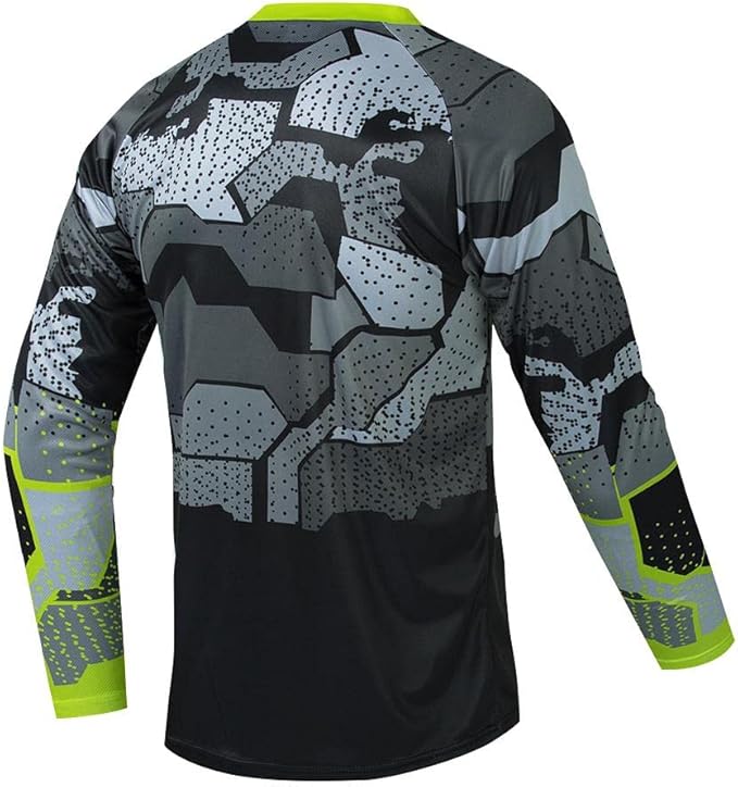 Men's MTB Shirt Long Sleeve Off-Road Motocross Cycling Jersey Mountain Bike Shirts Quick-Dry Moisture Wicking