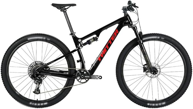 Carbon Fiber Bike Frame 27.5/29er Trail Mountain Bike Frame 15''/17''/19''/21'' Travel 120mm Suspension Frame XC/AM/DH Boost Thru Axle 12x148mm Disc Brake(Black,27.5 * 19'')