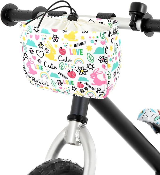 ANZOME Bike Basket for Girls, Children's Front Bike Decoration Accessory for Girls & Boys Gift Fits Most Children's Bikes Like Tricycle, Balance Bike, Scooter