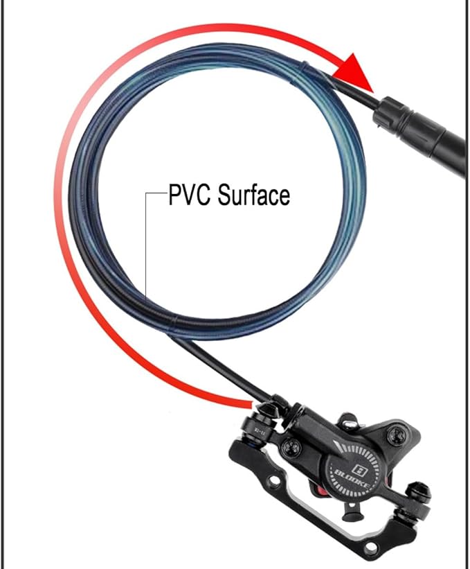 FukkeR 2-Piston Mountain Bikes Hydraulic Brake Set with 160mm Floating Disc Rotor and Caliper PM/is Adapter Right Front Road Bikes Aluminum Disc Brake 800mm for BMX XC
