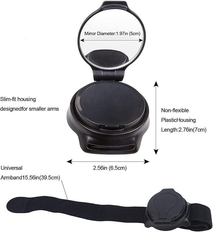 2 Pcs Bicycle Rearview mirror wristband,360° Wristband Bike Rear View Mirrorwrist Guard Cycling Rear View Mirror,Adjustable Road Side Mountain Bike Mirrors Safe Rearview Mirror Accessories