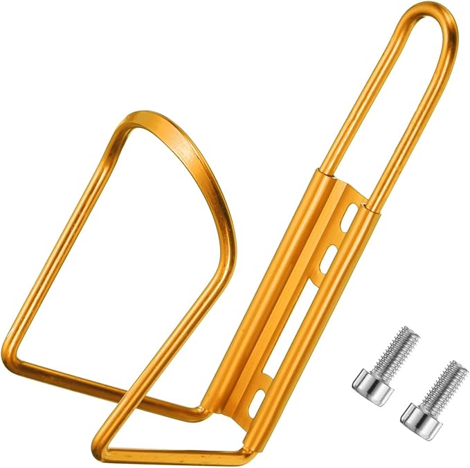 HARFINGTON Bicycle Water Bottle Cage Lightweight Aluminum Basic Bike Universal Water Bottle Holder Mount with Screws for Mountain Road Gravel