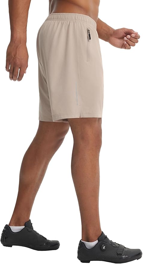 baleaf Men's 7" Mountain Bike Shorts 4D Padded Loose-fit MTB Cycling Riding Bicycle Biker Short Zipper Pockets