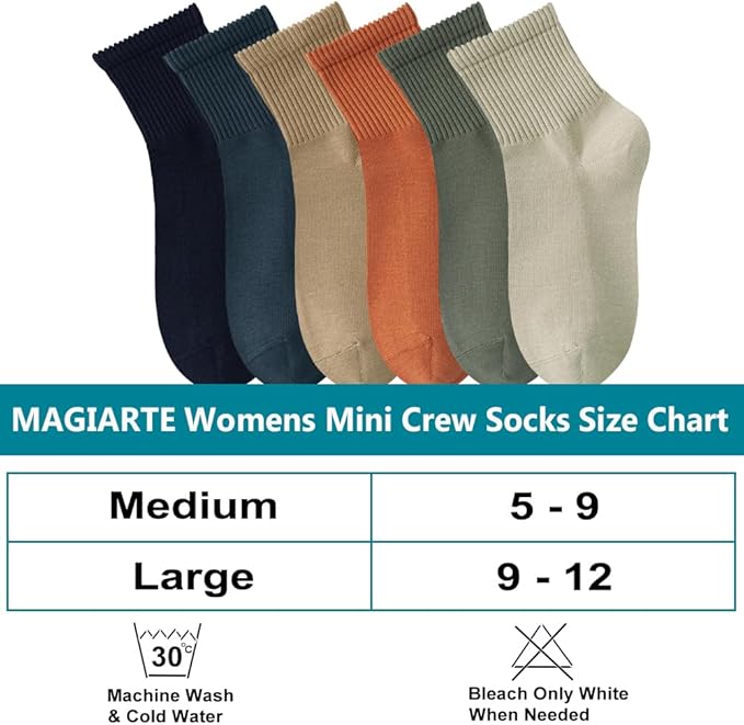MAGIARTE Womens Mini Crew Ankle Socks Athletic Casual Cotton Socks for Women