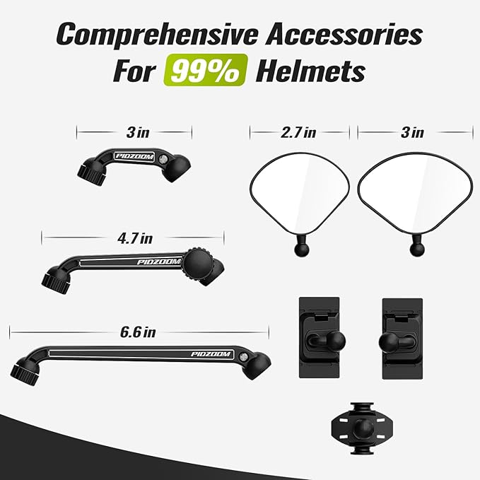 Bike Helmet Mirror for Cycling- 360° Adjustable and Rotatable Safe Rearview Mirror for Bicycle Riding Accessories and Other Outdoor Activities, Easy to Install
