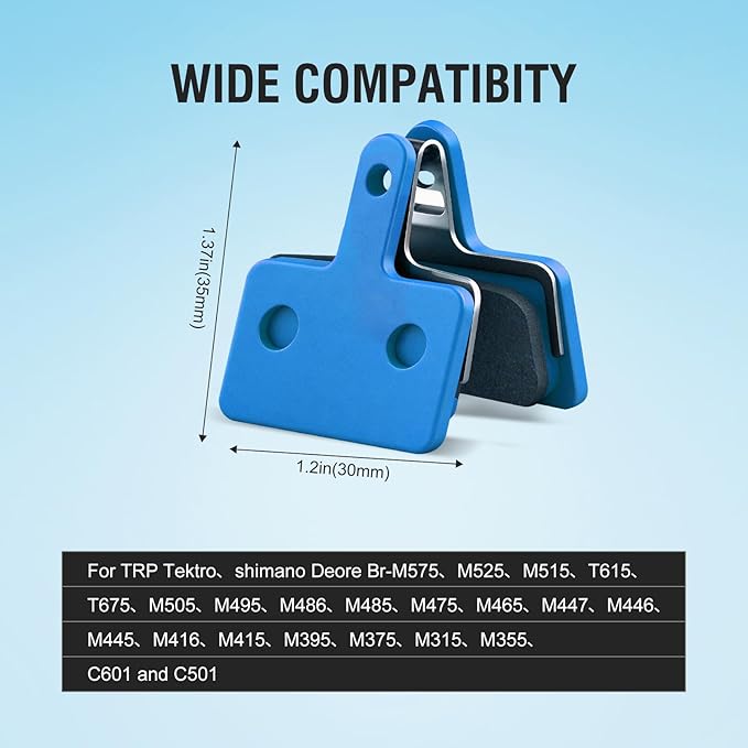 4 Pairs Bike Brake Pads, Disc Brake Pads (Resin,Semi-Metallic) for Mountain Bike Disc Brakes, Bicycle Brake Pads Compatible with TRP Tektro Shimano Deore Br Ebike Brake Pads