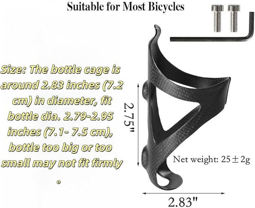 2 Pack Ultra-Light Full Carbon Fiber Water Bottle Cage, Bike Water Bottle Holder Brackets for Road & Mountain Bike
