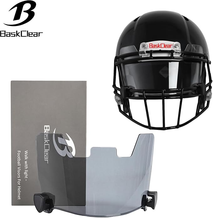 Football Visor Helmet Clear Visor, Scratch Resistant, UV Block, Anti-Fog, Anti-Cracking. Fits Youth and Adult Football Helmets.