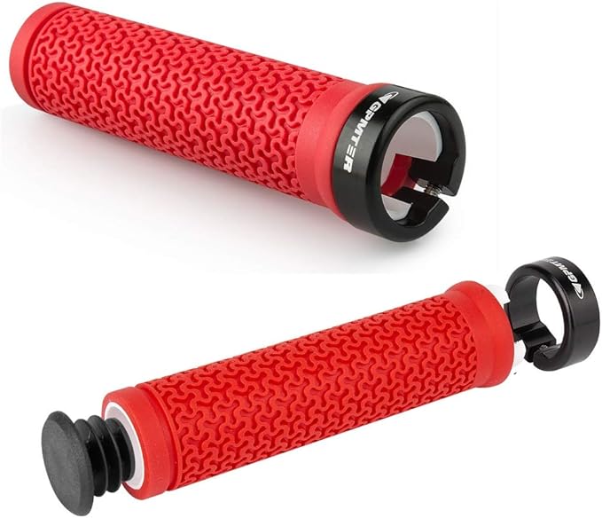 Bike Handlebar Grips, Single Lock on Bicycle Handle Bar, for BMX, Mountain, MTB, Beach Cruiser, Scooter, Folding Bike, Soft Non-Slip-Rubber Hand Grip Comfortable Ergonomic