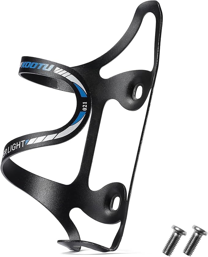 KOOTU Lightweight Aluminum Bicycle Water Bottle Cage, Durable Alloy Bike Bottle Holder, Bicycle Cup Holder for Road, Mountain, Hybrid Bikes – Blue