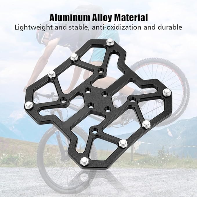 1 Pair Aluminum Alloy Bike Clipless Pedal Adapters to Universal Platform Pedal Converter for Mountain & Road Bikes