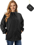 LAMA Women's Rain Jacket Lightweight Waterproof, Windbreaker Jacket with Hood Sun Protection, Packable Raincoat with Pocket