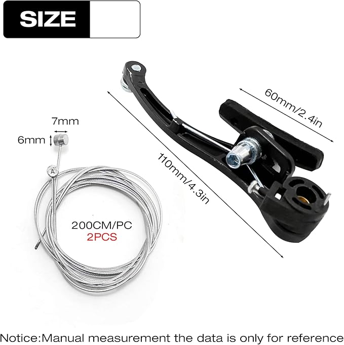 EATAKWARD 2 Pairs Bike Brake Set, Universal Complete V Bike Brakes Set for Most Mountain Bicycle, Including Road Bike Brakes Cables, Front Back Wheels End Caps,End Ferrules-Black