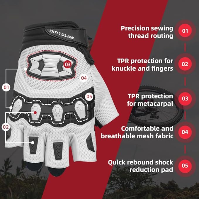 Seibertron Unisex BMX MX ATV MTB Racing Mountain Bike Bicycle Cycling Off-Road/Dirt Bike Gloves Road Racing Motorcycle Motocross Sports Gloves Touch Recognition Full Finger Glove