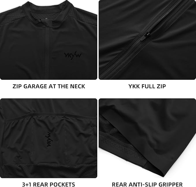 YKYWBIKE Cycling Jersey Men Long Sleeves Bike Jersey with Pockets Biking Shirts for Men Cycling Breathable MTB Biker Shirts