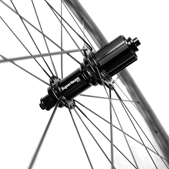 SUPERTEAM Carbon Wheelset 700C Tubeless Bike Wheel Wave Rim 45,50MM V Brake