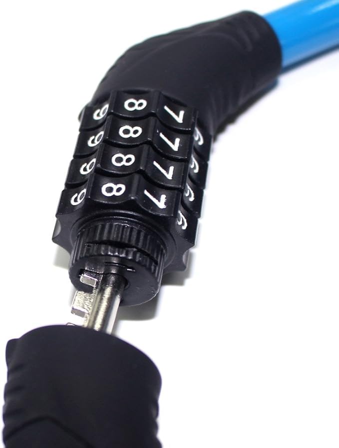 Sanwo Security Bike Lock 4 Digit Resettable Combination Cable Lock for Bicycle, 2 Feet x 1/2 Inch