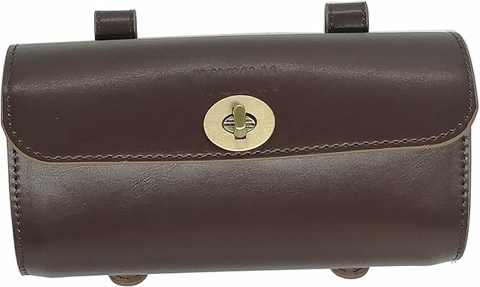 WUYAN Bike Handlebar Leather Bags Under Seat Retro Classical Mountain MTB Road Bike Leather Bag for Cell Phone， Saddle Tail Rear Pouch Seat Storage Cycling Case Carry Accessories