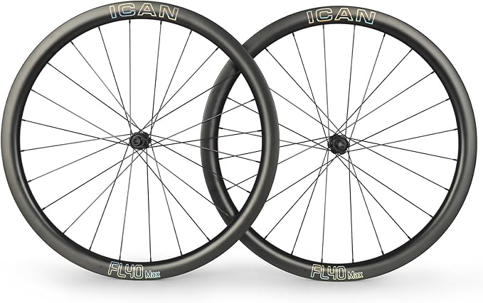ICAN FL40/50 Max 1347g/1370g/1395g Carbon Disc Road Bike Wheelset 23mm Inner Width 700C 36T Ratchet System Hub