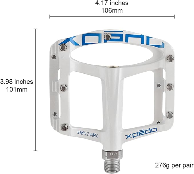 Xpedo Spry Flat Bicycling Pedals | Magnesium Body, 11mm Low-Profile, 106x100mm Platform, 28 Steel Replaceable Pins | MTB Trail/Enduro