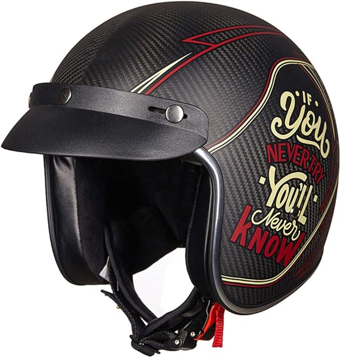 VCOROS Helmet Peak Shield Open Face Retro Motorcycle Helmet Sun Shade Protector Black Peak Shield