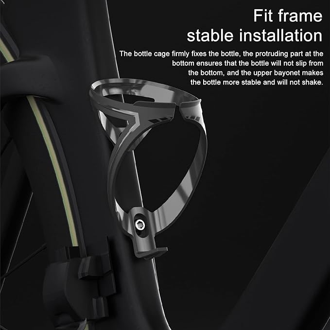Bicycle Water Bottle Cage Holder Ultra Lightweight Durable Stable Bottle Mount for Road Mountain Bikes Outdoor Cycling Carbon Fiber Material 2.69oz (Dark Gray)