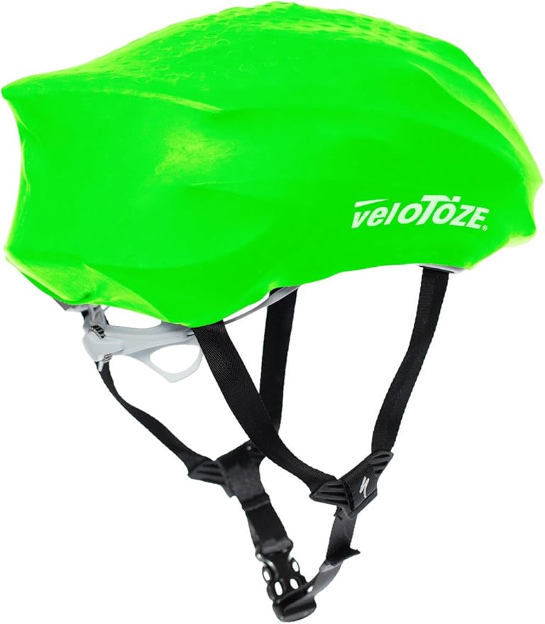 veloToze Cycling Helmet Cover, fits Most Bike Helmets - Keeps Wind, rain and Sun Away from Head; Bright Colors for Visibility