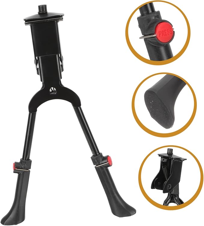 Double Leg Mountain Bike Kickstand Adjustable Metal Bicycle Support for Easy Parking Wear-Resistant Kickstand for Outdoor Cycling