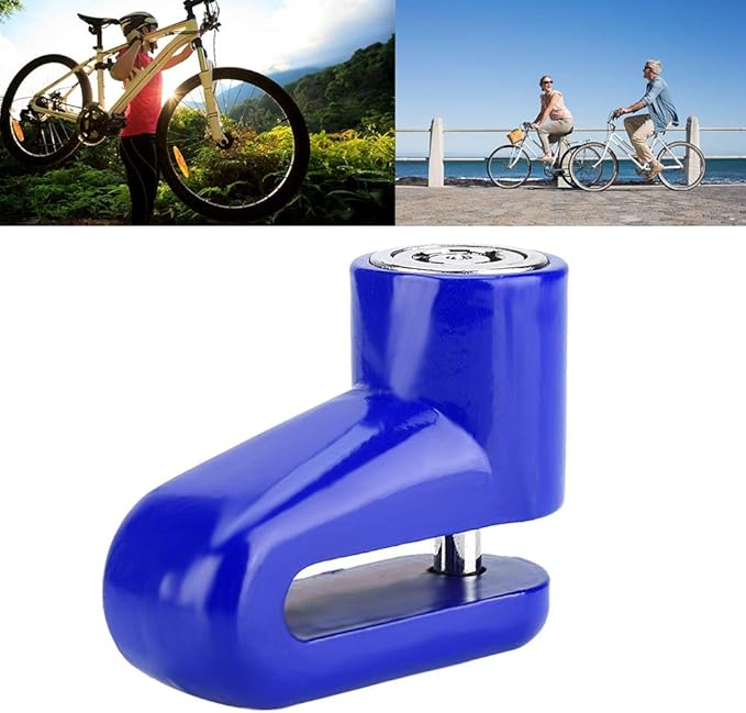 Heavy Duty Motorcycle Disc Lock, AntiTheft Pin Brake Wheel Security Lock with Alarm, Durable Bike Protection for Motorcycles & Scooters, Loud 110dB Alarm for Theft (Blue)