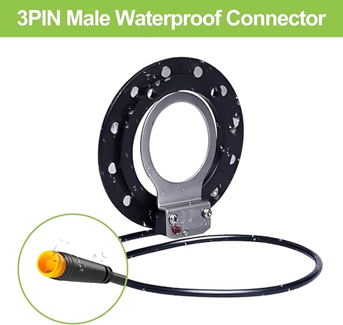 Electric Bike Pedal Assist System (PAS) with Speed Sensor and Dual Hall Sensors - Fast Assembly, 3-Pin Male Connector - E-Bike Conversion Cycling Accessories