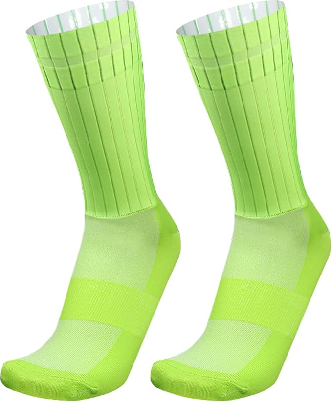 Aero Socks Cycling Aero Socks For Men Anti-Slip Silicone Aero White Line Cycling Sports Running Socks 6-11