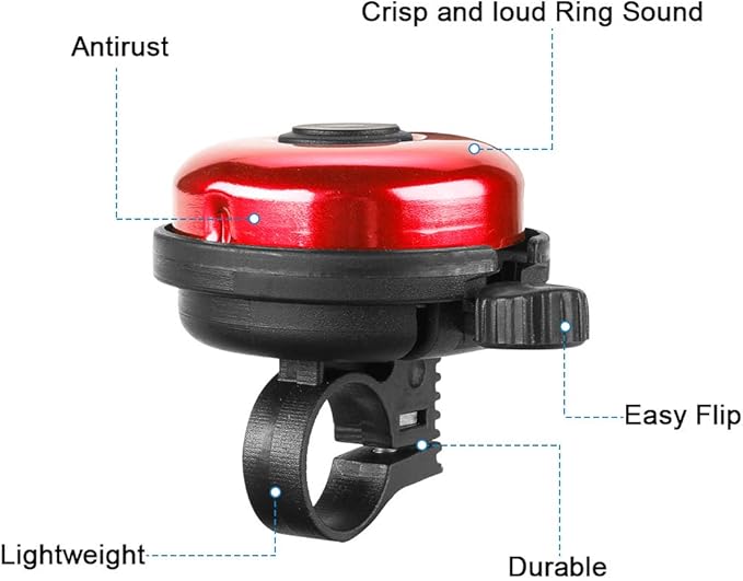 Accmor Classic Bike Bell, Aluminum Bicycle Bell, Loud Crisp Clear Sound Bicycle Bike Bell for Adults Kids
