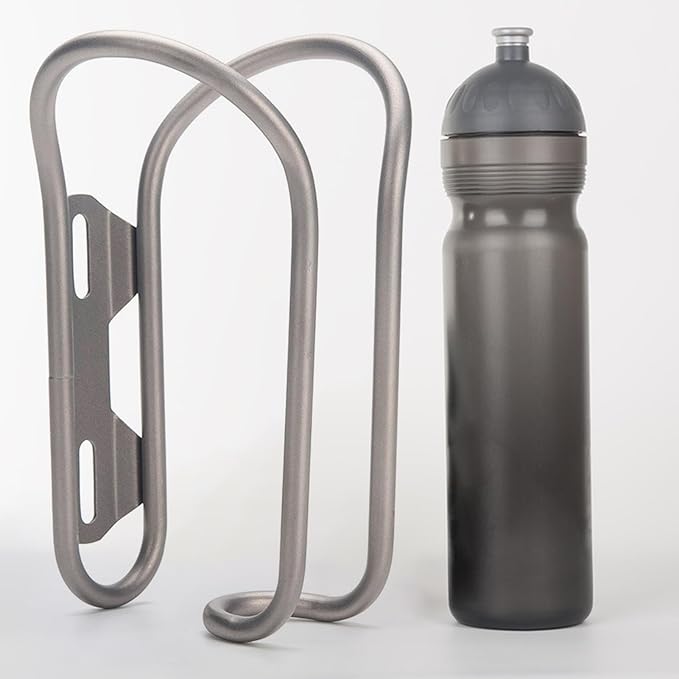 Bike Water Bottle Holder, Lightweight Titanium Alloy Bicycle Mount Cage Rack, Easy Installation, Universal Water Bottle Cage for Road, Mountain Bikes (A)