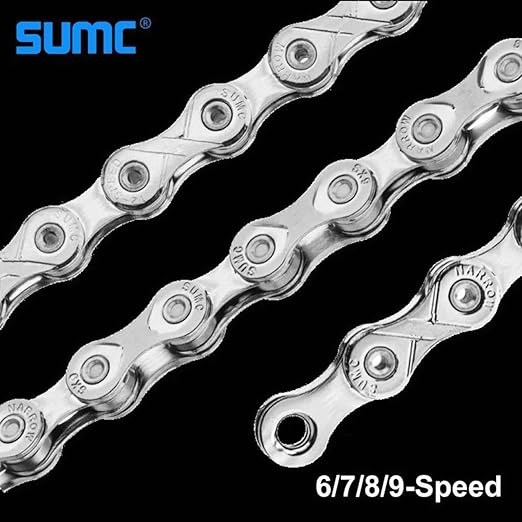 Bike Chain 6/7/8 Speed 122 Links with Complete Tool Kit - Bicycle Replacement Set Includes Chain Breaker, Link Pliers, Hook, and Quick Link for Hub Motor E-Bike, Mountain & Road Bikes
