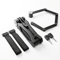 Folding Bike Lock, Compact, Lightweight, Foldable Bicycle Lock with 2 Keys and Mount for E-Bikes, Scooters, Bicycles. Multipurpose Heavy-Duty Foldable Lock to Secure Various Items