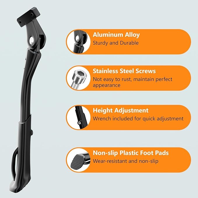 Bike Kickstand for Adult Bikes,Aluminum Alloy Bicycle Kickstand Adjustable for 24-29 Inch,Bicycle Kickstand for Mountain Bike, Trek Bike, Road Bike, City Bike,Non-Slip Sole (style-2)