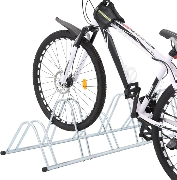 Galvanized Steel Floor Freestanding Bicycle Stand for 6 Bikes, 6 Bikes Floor Bike Stand, Bike Floor Parking Rack for Indoor & Outdoor Garage Storage,-867