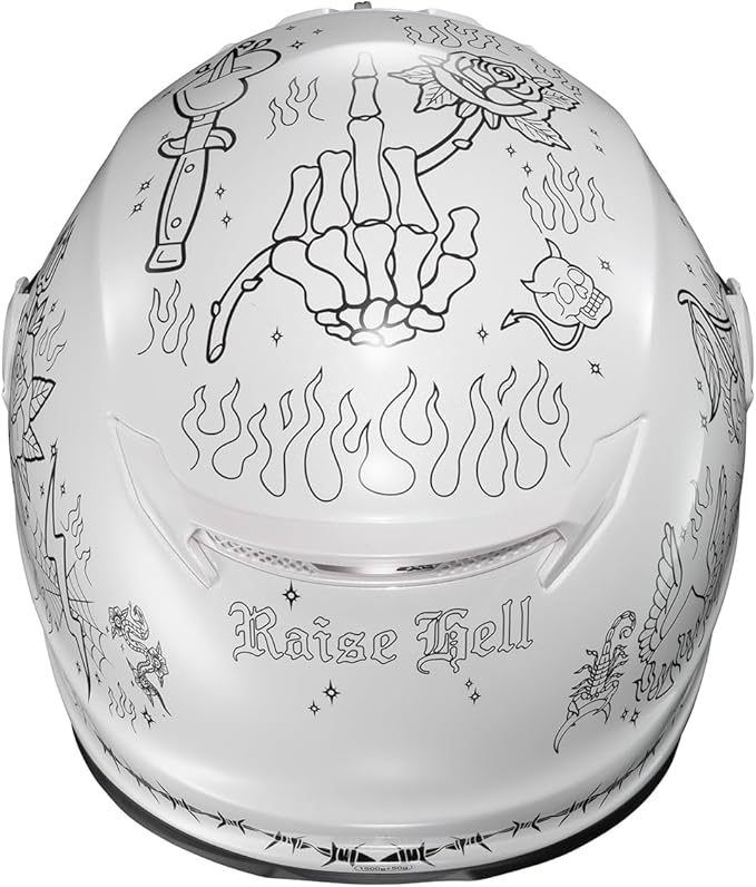 ScorpionEXO Covert FX Full Face Adult Motorcycle Helmet Street Fighter Style - Bluetooth Ready Speaker Pockets DOT ECE The Litas 2 (White - X-Small)