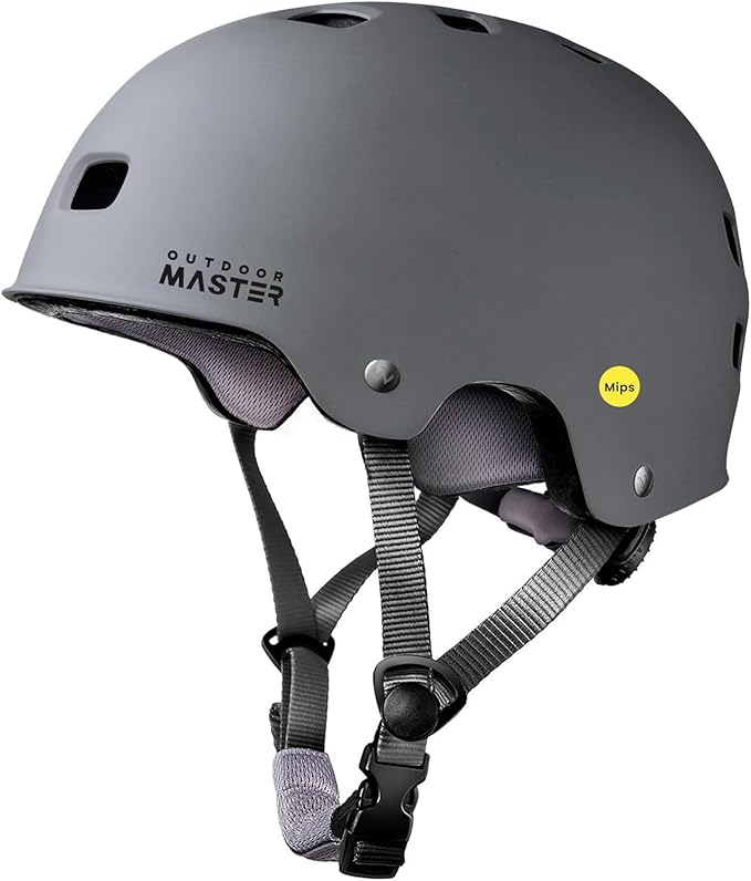 OutdoorMaster MIPS Skateboard Cycling Helmet for Adults - Lightweight, Ventilated Multi-Sport Helmet with Two Removable Liners for Scooter, Roller Skating, Inline Skating, Rollerblading