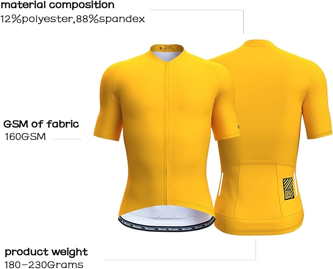 Wulibike Men's Cycling Jerseys Short Sleeve Bike Biking Shirts Full Zip with Pockets Road Bicycle Clothing