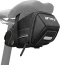 BV Strap-On Bike Bag with Reflective Material - Saddle Bag with Seperate Divider for Small Items for All Your Essentials - Bike Pouch with Taillight Hanger for Maximum Safety