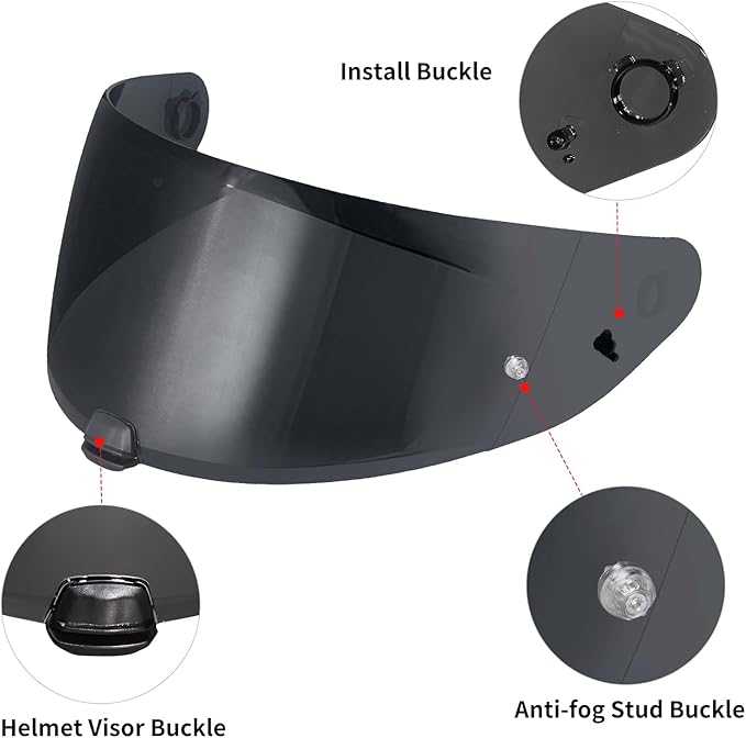 Hj-31 Motorcycle Helmet Visor,Shield Replacement Visor for i10 /i70,Motorcycle Visors,Motorcycle Helmet Visor Accessories(Black)
