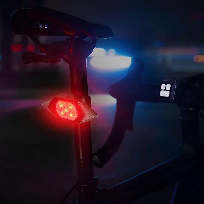 Bike Lights Front and Back Rechargeable, MakeTheOne Super Bright Bicycle Headlight and Tail Light Set Turn Signals, Easy to Install Safety Flashlight Warning Rear Blinkers for Night Riding Cycling