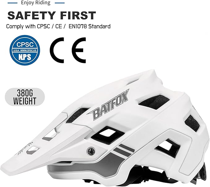 BATFOX Bike Helmet,Mountain Bike Helmet Helmets for Men Women Adults Youth