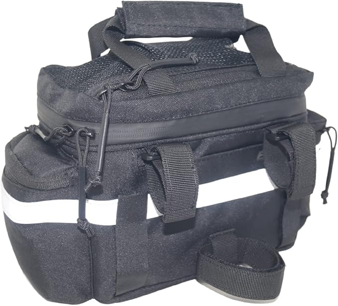 BiKase Kool Pak Insulated Bike Cooler Bag, Waterproof and Mountable on Rear Rack or Handlebars, with Mesh Pocket and Side Pockets, Perfect Bike Rack Bag with Phone Holder