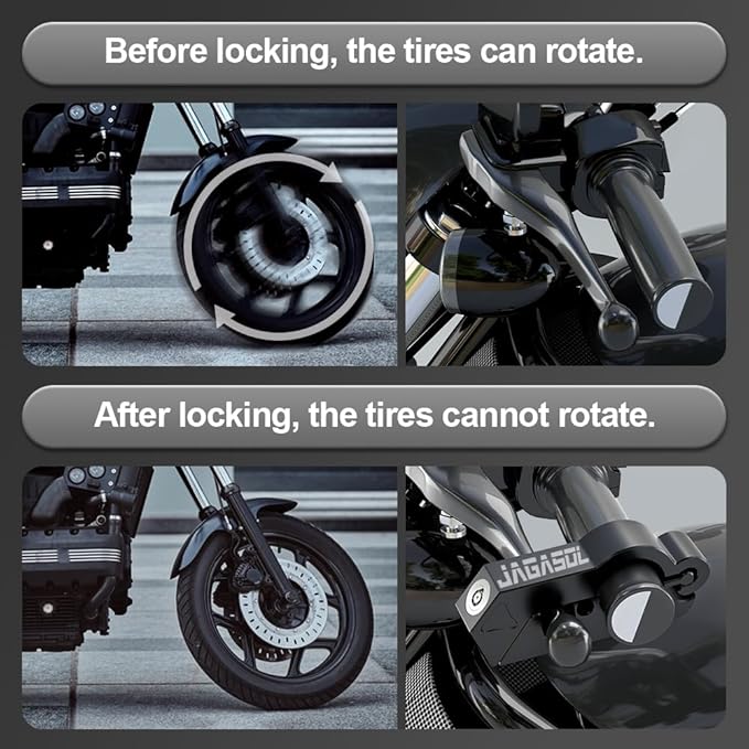 Motorcycle Lock 'Combo Anti Theft Lock' for Motorbike, Scooters, ATV & Dirt Bike