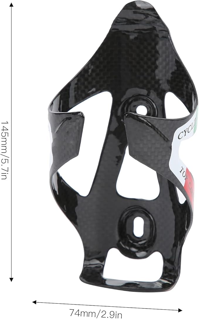 Full Carbon Fiber Bicycle Water Bottle Cage, Road Bike Bottle Holder, Ultra Light Cycle Accessory with High Strength Carbon Fiber Material, Polished Edges for Scratch - Free Us