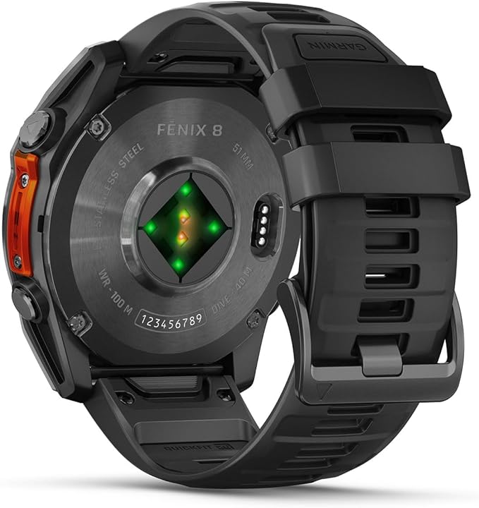 PlayBetter Garmin Fenix 8 AMOLED (51mm, Slate Gray/Black) Multisport GPS Smartwatch Bundle - 1.4” Touchscreen, Built-in LED Flashlight Wireless Running Earbuds