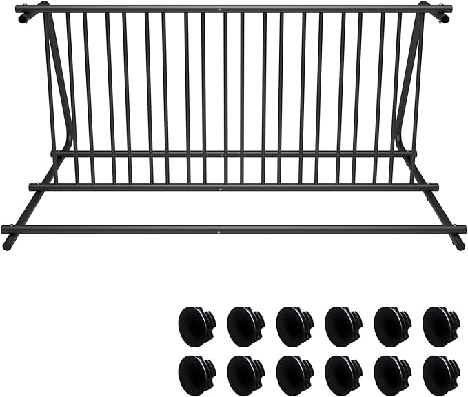 10 Bike Rack 61 Inch Heavy Duty Double Side Grid Bike Stand Powder Coated Steel Bicycle Parking Rack for Garage School Yard Street Commercial Outdoor Use